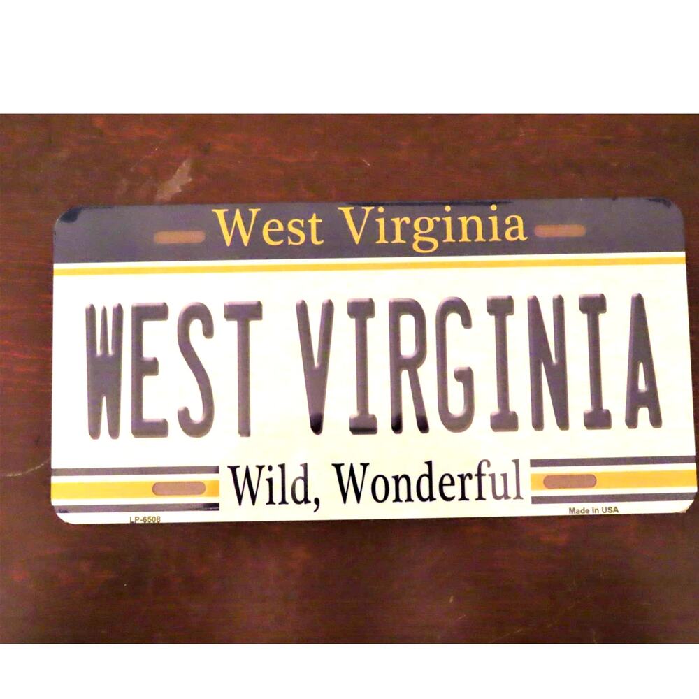 NCAA Mountaineers License Plate State Background Metal Tag West Virginia New